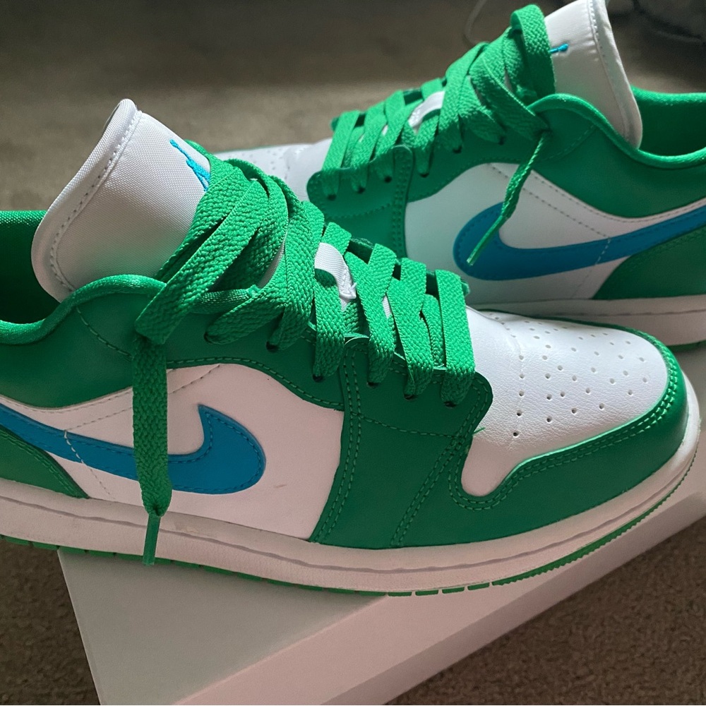 Jordan Athletic Shoes Green and Blue